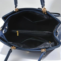Bow Decor Handbags Solid Satchel Purse Women's PU Leather Crossbody Bag