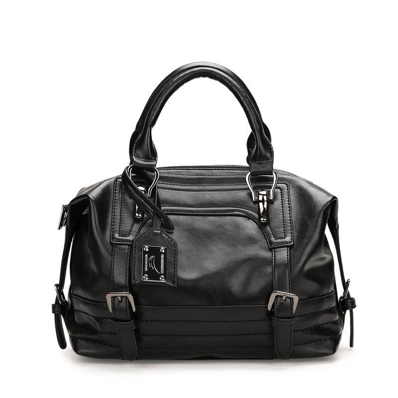 Vintage PU Leather Crossbody Bag Double Handle Purse