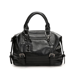 Vintage PU Leather Crossbody Bag Double Handle Purse