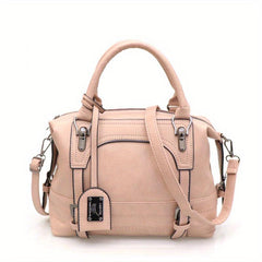 Vintage PU Leather Crossbody Bag Double Handle Purse