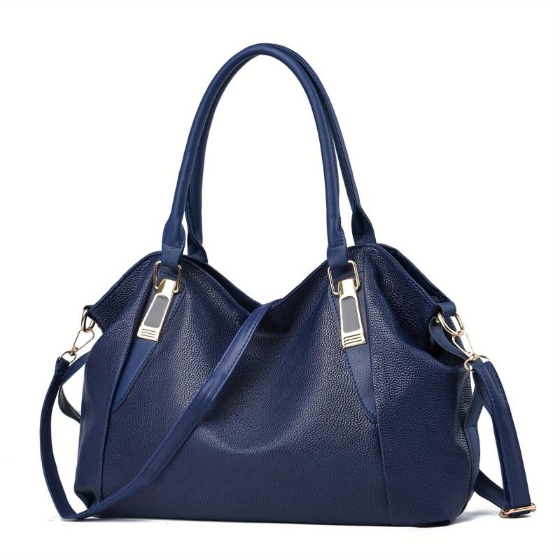 Casual Soft Leather Shoulder Bag Large Capacity Zipper Sling Bag