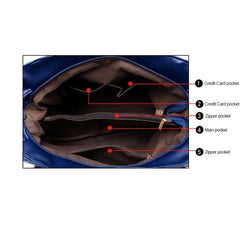 Casual Soft Leather Shoulder Bag Large Capacity Zipper Sling Bag