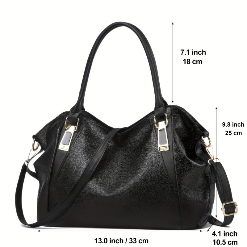 Casual Soft Leather Shoulder Bag Large Capacity Zipper Sling Bag