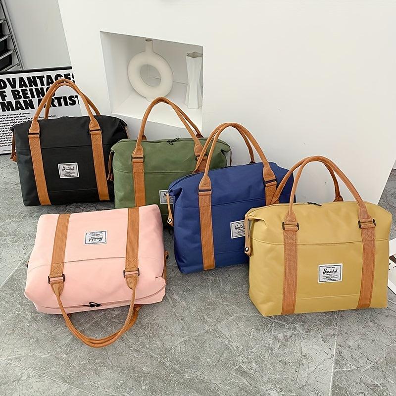 Women's Colorblock Duffle Bag Large Capacity Luggage Handbag