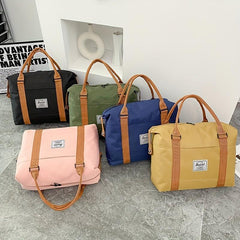 Women's Colorblock Duffle Bag Large Capacity Luggage Handbag