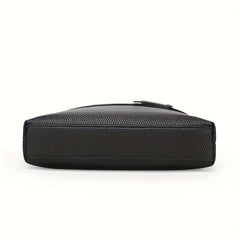Zipper Square Messenger Bag PU Leather Textured Shoulder Bag