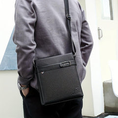 Zipper Square Messenger Bag PU Leather Textured Shoulder Bag