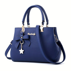 Letter Decor Handbag PU Leather Crossbody Bag With Charm