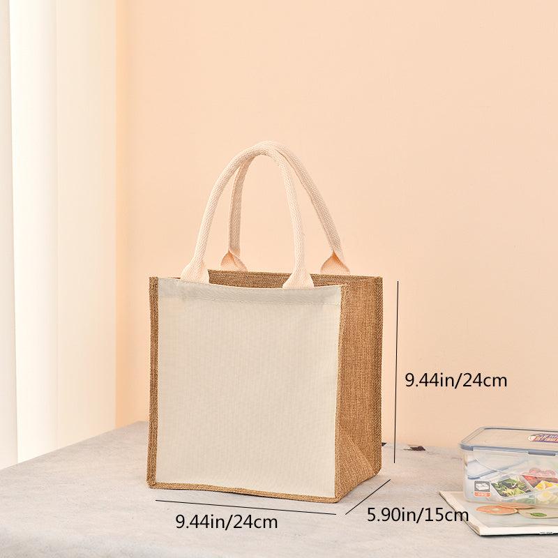 Women's Canvas Tote Zipper Burlap Bag Casual Gift Bag Shopping Bag
