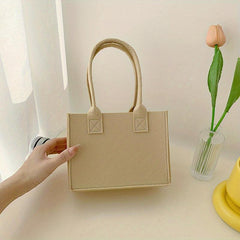 Solid Felt Square Satchel Bag Portable Women's Bag