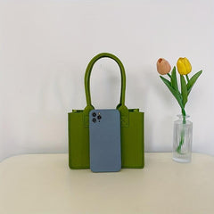 Solid Felt Square Satchel Bag Portable Women's Bag