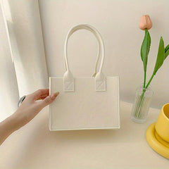 Solid Felt Square Satchel Bag Portable Women's Bag
