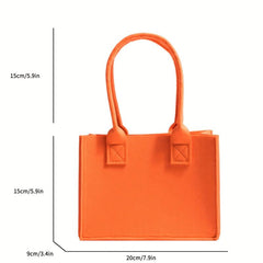 Solid Felt Square Satchel Bag Portable Women's Bag