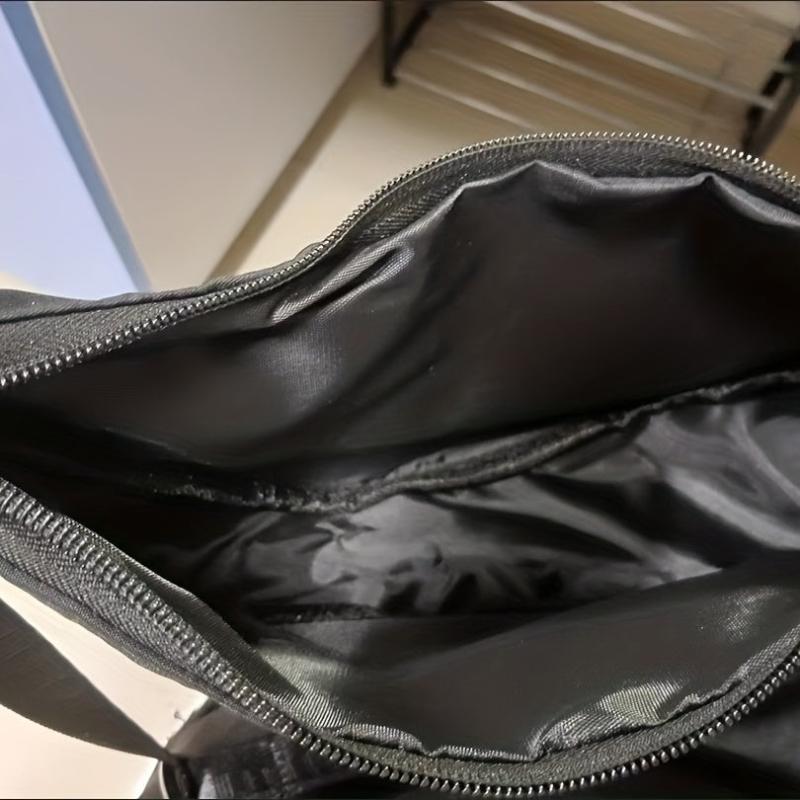 Minimalist Crescent Crossbody Bag Solid Zipper Storage