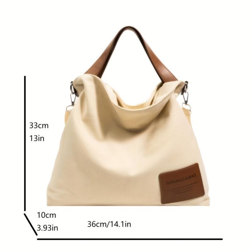 Canvas Tote Bag Large Capacity Crossbody Hobo Bag