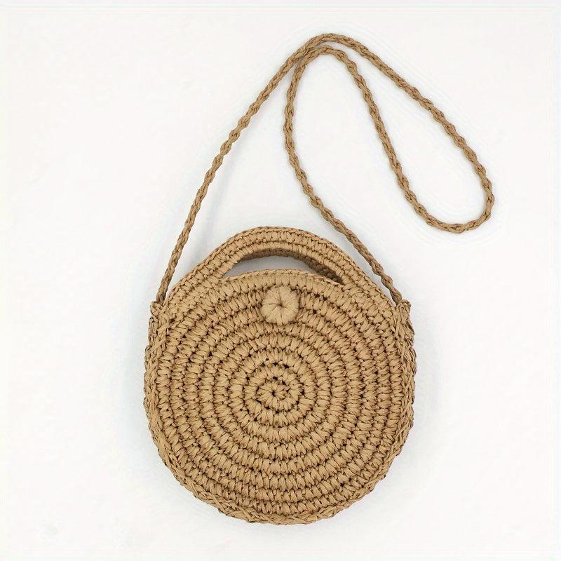 Woven Straw Handbag Boho Style Crossbody Bag Summer Beach Bag