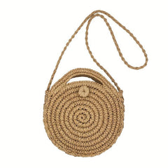 Woven Straw Handbag Boho Style Crossbody Bag Summer Beach Bag