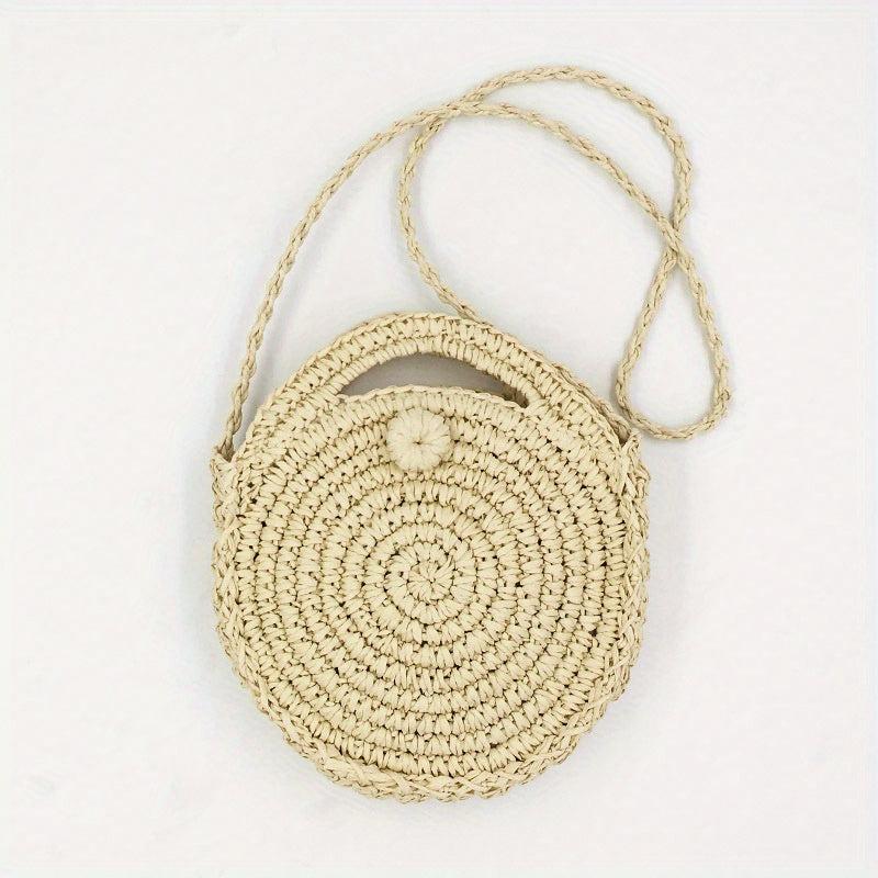 Woven Straw Handbag Boho Style Crossbody Bag Summer Beach Bag