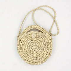 Woven Straw Handbag Boho Style Crossbody Bag Summer Beach Bag