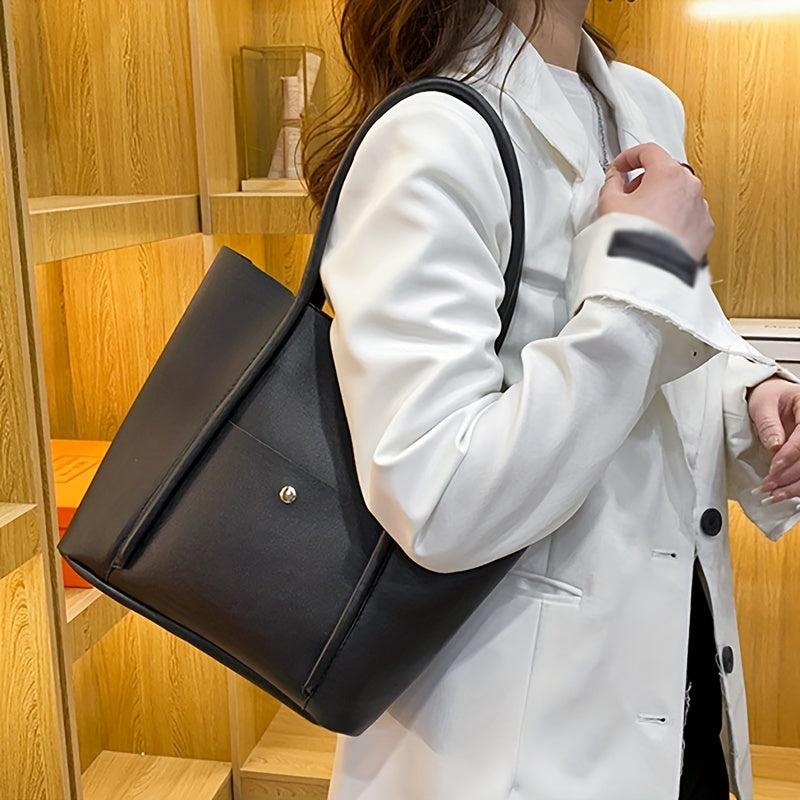Large Capacity PU Leather Tote Bag for Women