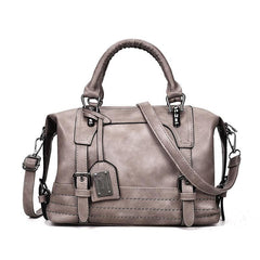 Retro Style Faux Leather Double Handle Crossbody Bag