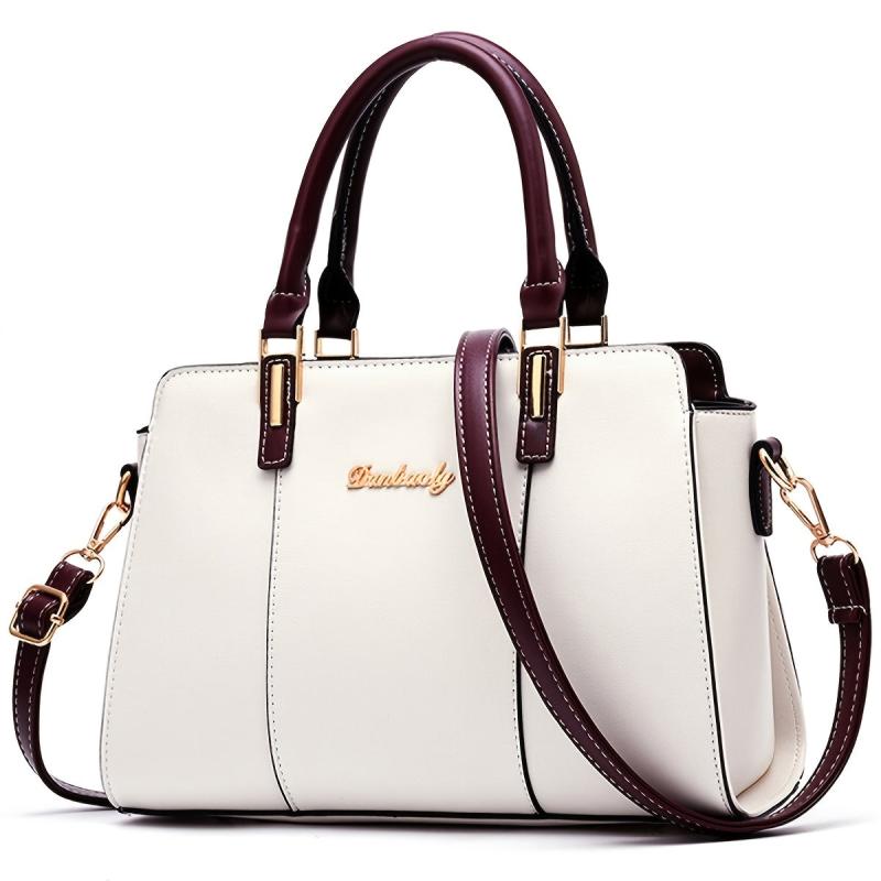 Zipper Satchel Bag Large Capacity Handbag For Work Double Handle Purse