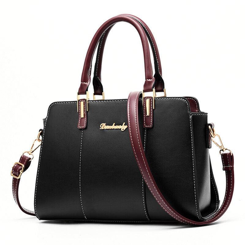 Zipper Satchel Bag Large Capacity Handbag For Work Double Handle Purse