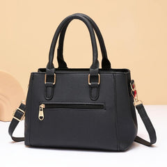 Pompom Decor Handbag Women's Double Handle Purse PU Crossbody Bag