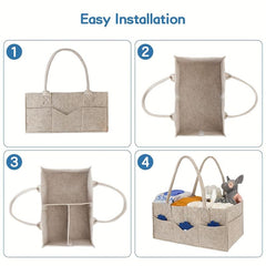 Felt Diaper Caddy Organizer Large Capacity Baby Nursey Storage Bag
