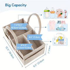 Felt Diaper Caddy Organizer Large Capacity Baby Nursey Storage Bag
