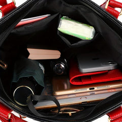 Chic Letter Embossed Handbag Colorblock Crossbody Bag