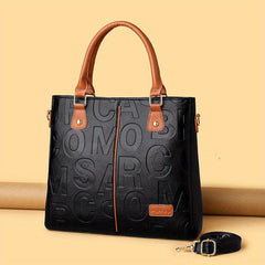 Chic Letter Embossed Handbag Colorblock Crossbody Bag