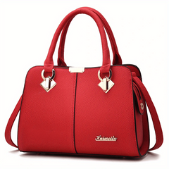 Metal Decor Satchel Bag Women's Double Handle Purse