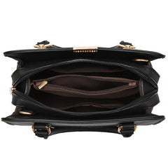 Metal Decor Satchel Bag Women's Double Handle Purse