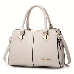 Metal Decor Satchel Bag Women's Double Handle Purse