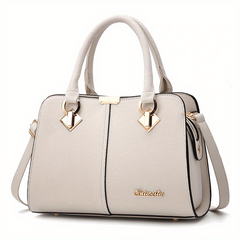 Metal Decor Satchel Bag Women's Double Handle Purse