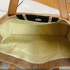 Large Capacity Canvas Satchel Tote Bag Lightweight Shoulder Bag