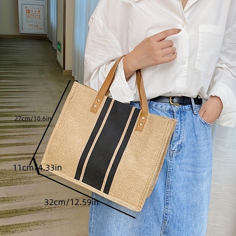 Large Capacity Canvas Satchel Tote Bag Lightweight Shoulder Bag