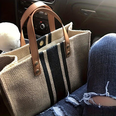 Large Capacity Canvas Satchel Tote Bag Lightweight Shoulder Bag