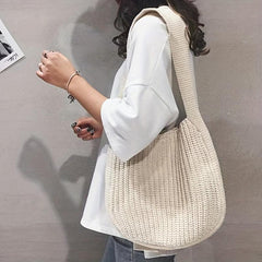 Vintage Crochet Bag Large Capacity Crossbody Bag Women's Knitted Shoulder Bag