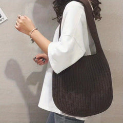 Vintage Crochet Bag Large Capacity Crossbody Bag Women's Knitted Shoulder Bag