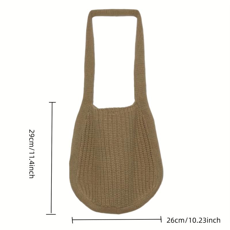 Vintage Crochet Bag Large Capacity Crossbody Bag Women's Knitted Shoulder Bag