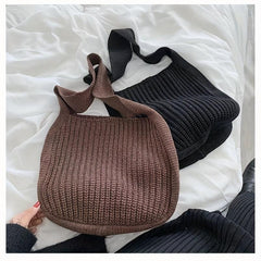 Vintage Crochet Bag Large Capacity Crossbody Bag Women's Knitted Shoulder Bag