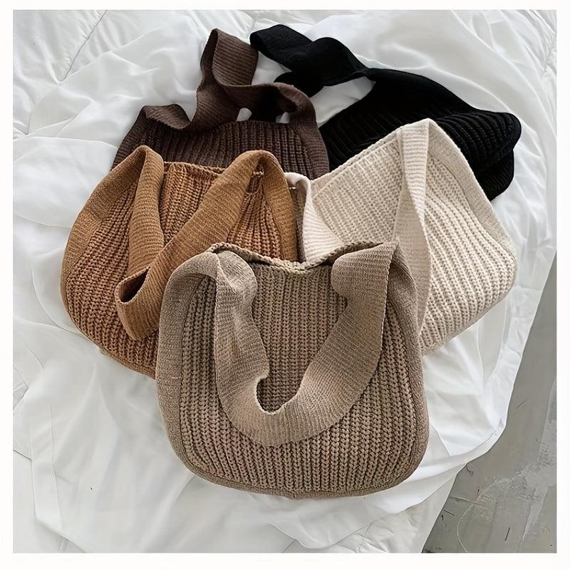 Vintage Crochet Bag Large Capacity Crossbody Bag Women's Knitted Shoulder Bag
