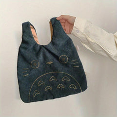 Women's Striped Corduroy Handbag Large Capacity Purse