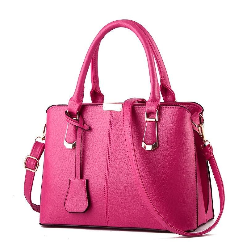 Women's PU Leather Crossbody Bag Double Handle Office Purse
