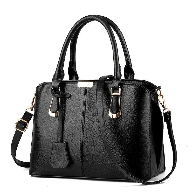 Women's PU Leather Crossbody Bag Double Handle Office Purse