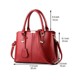 Women's PU Leather Crossbody Bag Double Handle Office Purse