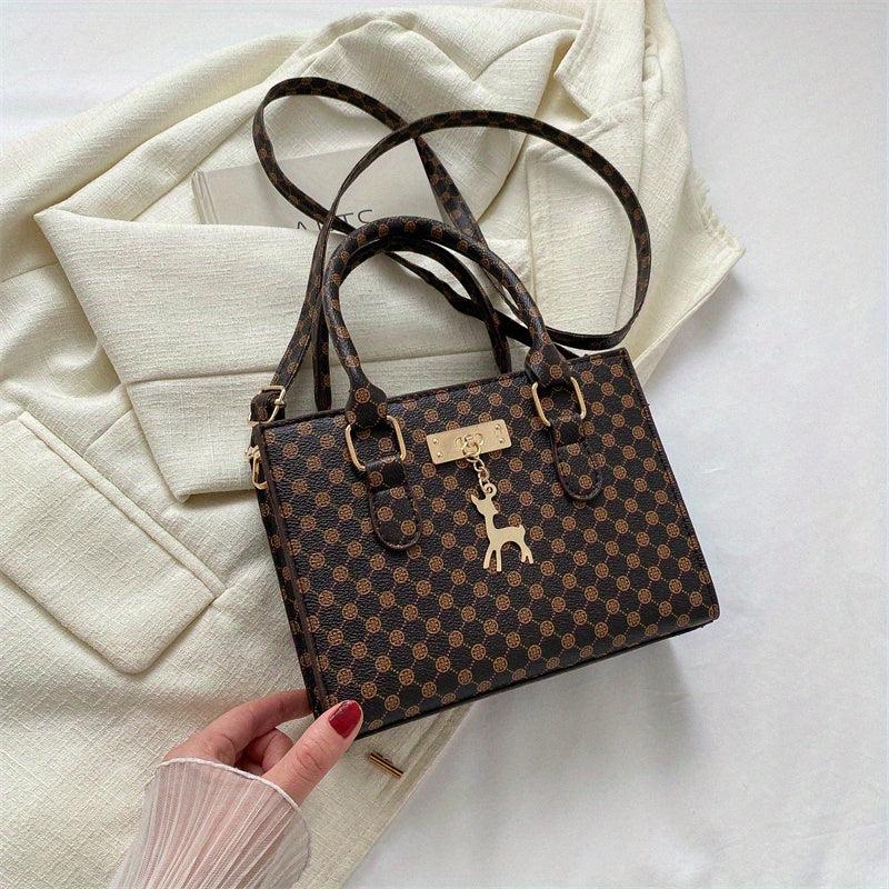 Polka Dot Print Tote Bag Vintage Satchel Purse Crossbody Bag