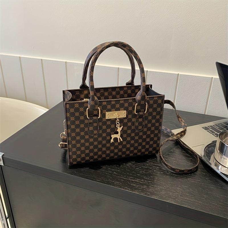 Polka Dot Print Tote Bag Vintage Satchel Purse Crossbody Bag